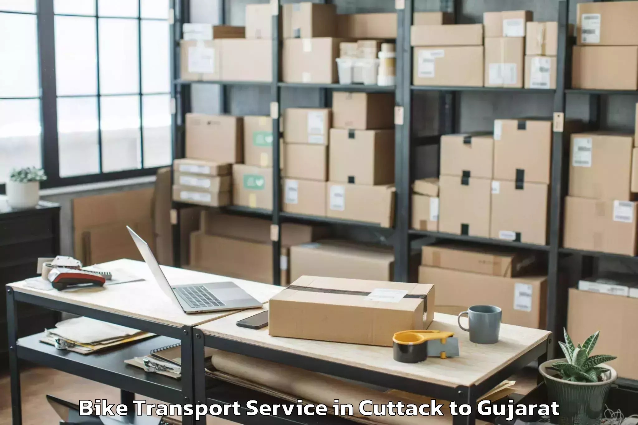 Top Cuttack to Vaghodia Bike Transport Available